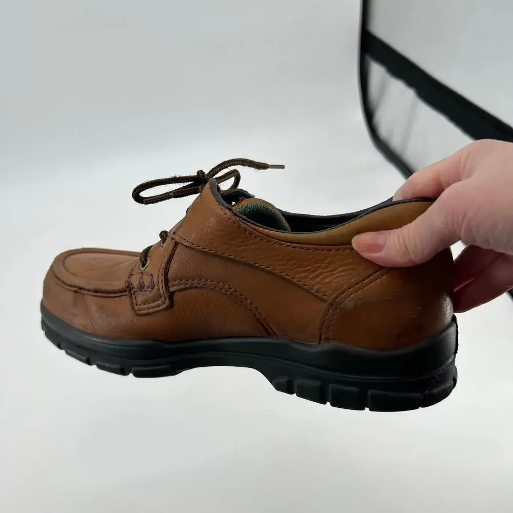 Wolverine Mens 8.5 W Steel Toe Durashocks Explorer Oxford brown tan leather boot